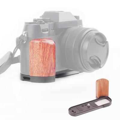 SIUTATDSH Camera Grip for Panasonic Fujifilm Dedicated Quick Release Plate Grip with Wooden Battery Tripod Arca Swiss Compatible X-T50, L-Shaped