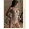 Sexy Lace Cutout Open Crotch One Piece Lingerie Role Play Costume Set For Women