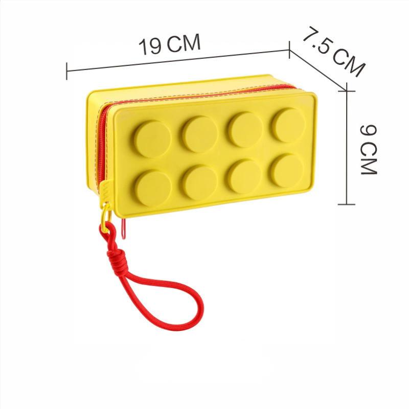 Creative Building Block Shaped Handbag Pen Storage Bag With Rope Portable Stationery Organizer Pencil Case Sundries Organizer