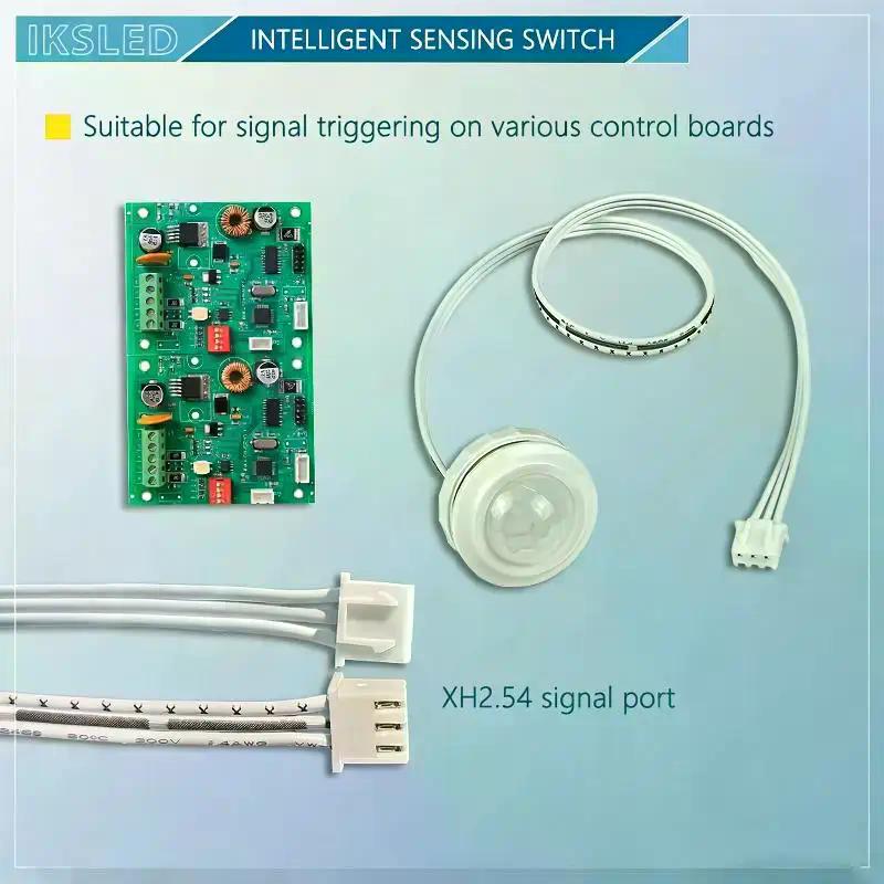 1 Set LED Human Body Infrared PIR Sensor Switch 12V/24V With 1-Second Low-Level 3.3V High-Level Serial Signal Output