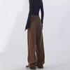 Retro Slimming Melange Wide-Leg Pants for Women - Autumn/Winter Collection