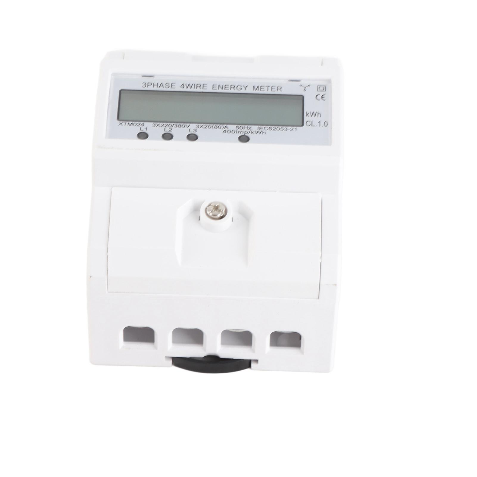 

Цифровий LCD 3 X 20(80А) Електронний лічильник електроенергії на три фази та чотири дроти на DIN-рейку білий