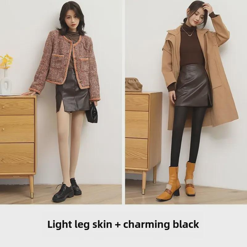 Damen Schwarze Transparente Stahlstrümpfe - Frühling/Sommer Anti-Haken Strumpfhose mit Pferdeöl in Hautfarbe