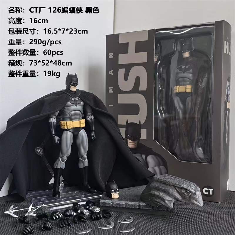 In Stock CT Toys Batman Hush Blue Version Mafex 105 Black Version Dc Bat Man Anime Action Figure Figurine Model Statue Toys Gift