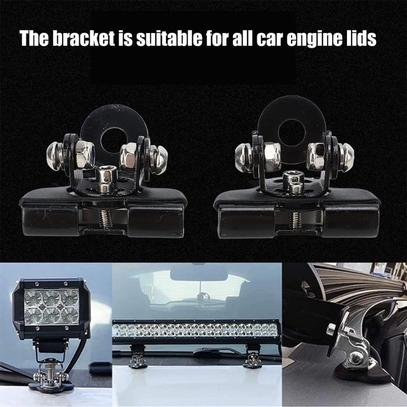 Adjustable 360 Degree Rotating Car Hood  Light Brackets Waterproof Car Hood Lamp Holders Simple Installation Pair