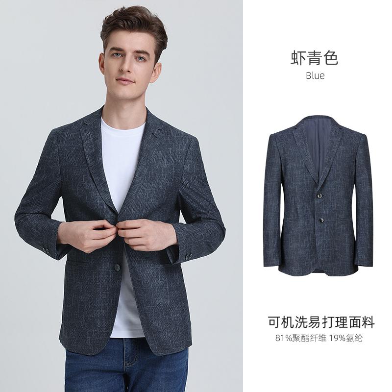 Langdeng men's casual suit jacket with two button pattern