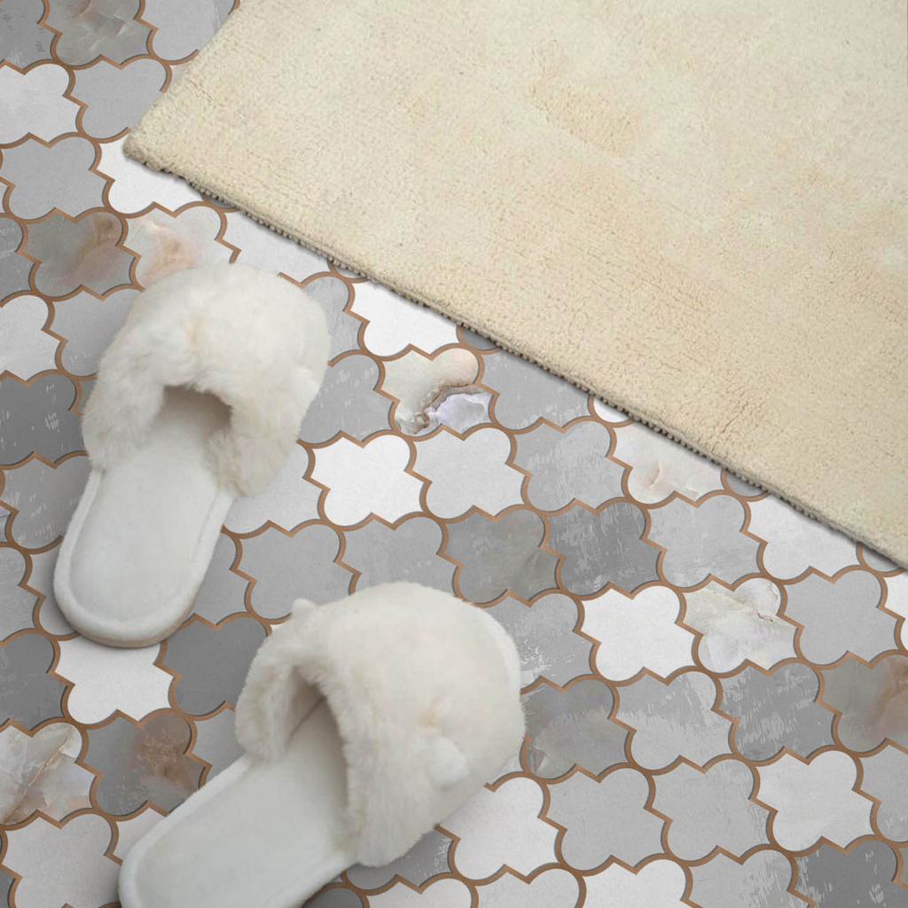 Vinyl Wall Panel with Print for Dining Room 100X50 Cm Mosaic Pattern with Shapes
