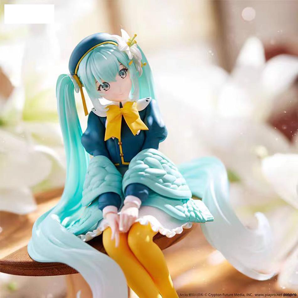 FLower Hatsune Miku Flower Fairy Lily Noodle Stooper Anime Action Figure Toys 14cm PVC Model Collector Kid Birthday Gift