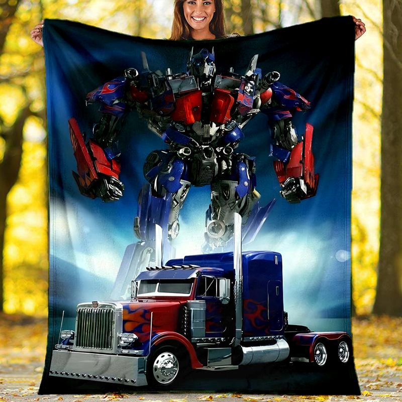 1pc Transformers2 Theme Blanket - Digital Print, Polyester, Cozy for All Seasons, Perfect for Outdoor, Camping, and Travel