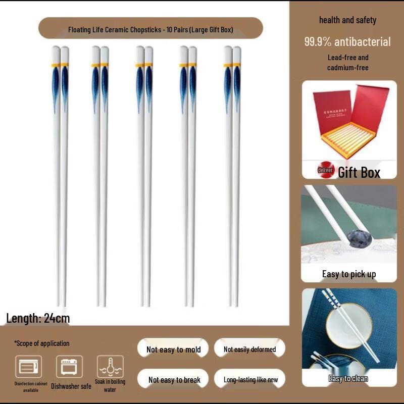 

Ru Han Fu Sheng Ceramic Cartoon Chopsticks Gift Set