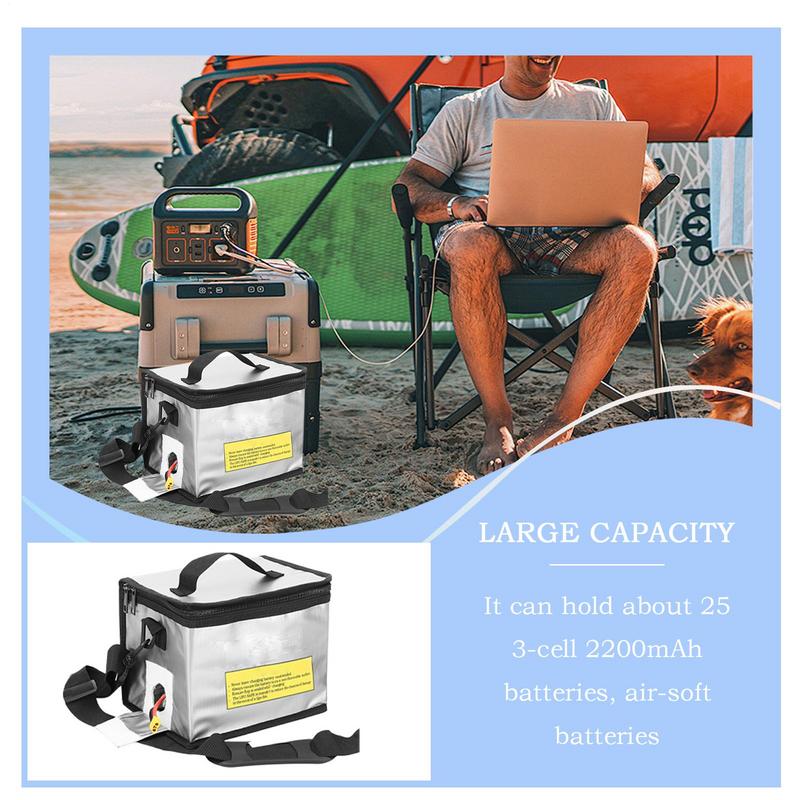 Borsa per Batterie RC Grande Custodia per Batterie Borsa Protettiva Ignifuga Antiesplosione Per Stoccaggio Trasporto E Ricarica
