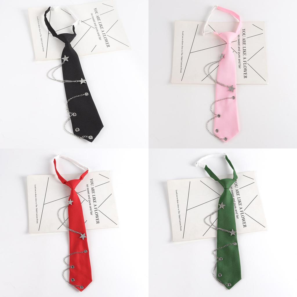Jk Uniform Necktie With Star Chain Decoration For College Students Gift For Teens