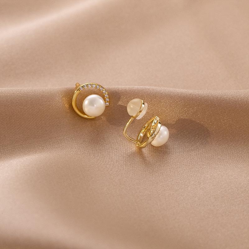 High-End Silikon-Perlen-Ohrclips für nicht-gestochene Ohren - 2021 Französische S925 Silber-Edition