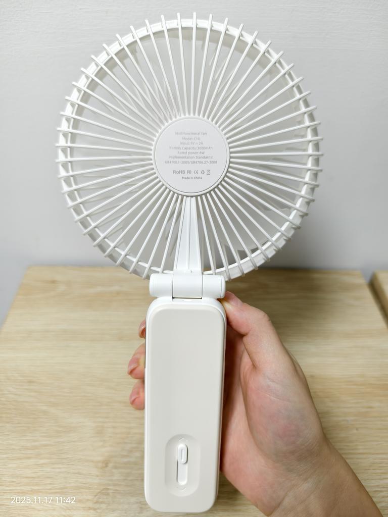 2026 Low-noise Operation Strong Wind Force Desktop Handheld Wall-mounted Multi-scenario Usable Fan Foldable with Carabiner Fan