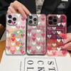 Card Slot Pocket TPU Case For iPhone 16 Pro 16 15 14 13 12 Pro Max 11 Shockproof Pink Love Printed Soft Silicone Phone Cover