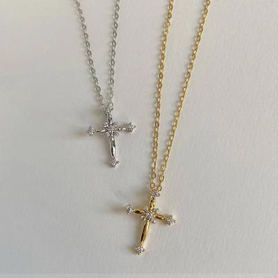 Cross Sterling Silver Necklace for Women Special-Interest Design Light Luxury Temperament Pendant Exquisite Advanced Clavicle Chain for Women