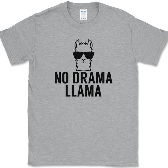 No Drama Llama T-Shirt Funny Chill Peace Humor Novelty Tee S