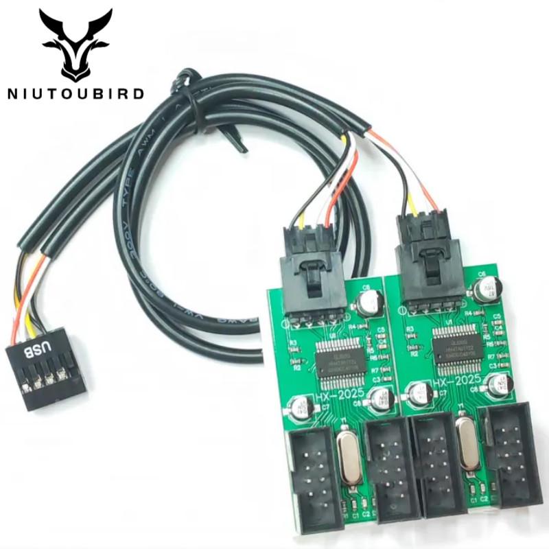 9Pin USB Splitter Motherboard USB Female Interface Header Splitter 1 to 2 Extension Cable Adapter 9Pin 1 to 4 USB HUB Connectors