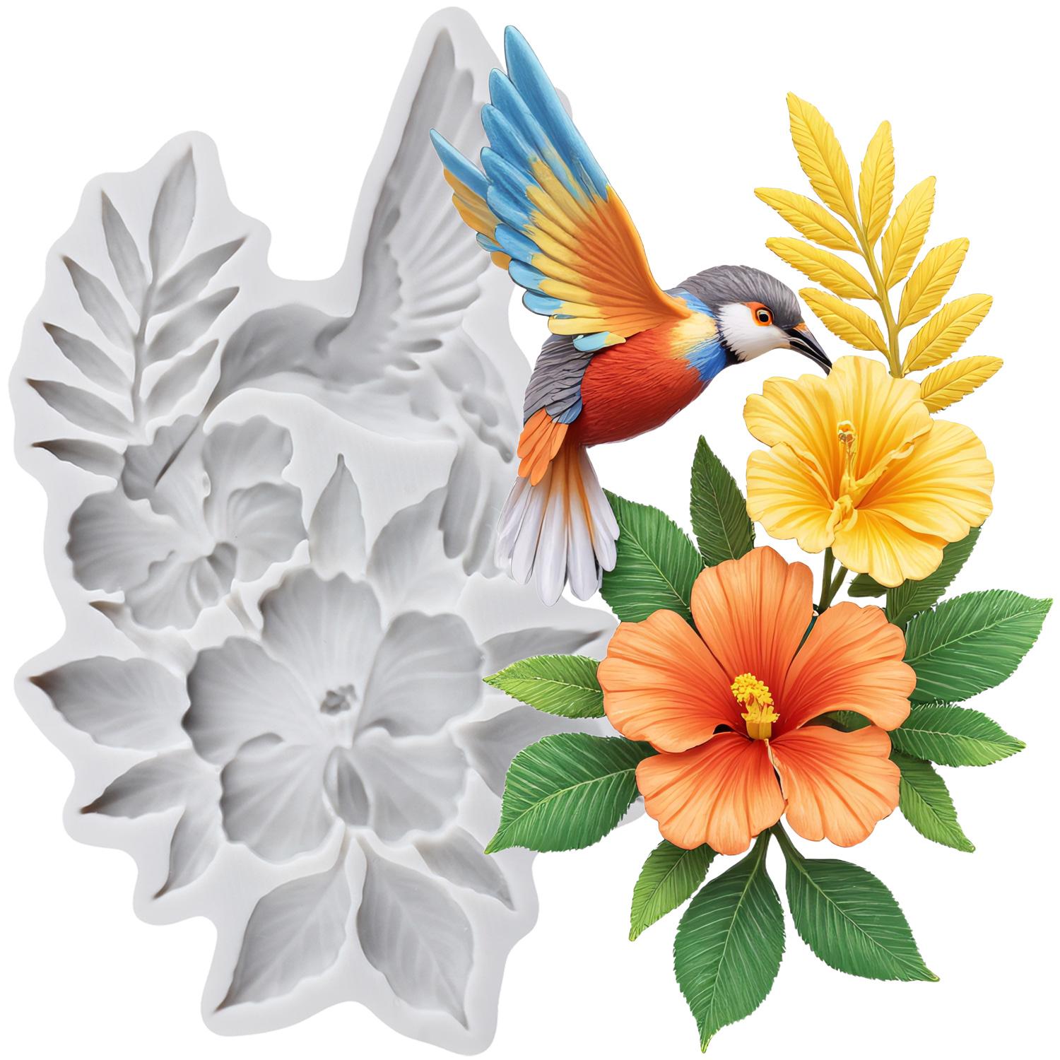 

Силиконовая форма Колибри Цветок Формы для мастики Инструменты для украшения торта Топпер для кекса Конфета Смола Глина Шоколад Форма для гампасты серый