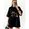 Oversized T Shirt Black Created With A Purpose Floral Print And Text Casual Wear For Women