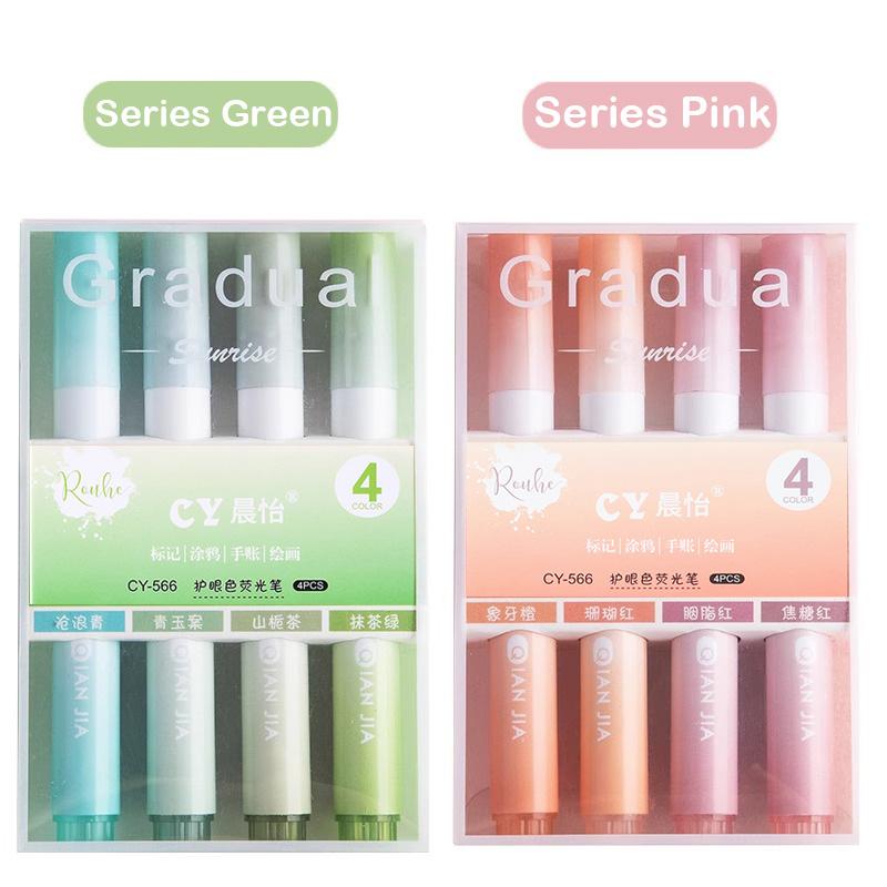 12/4 PCS Highlighter Pen Kawaii Multifunctional Color Markers Graffiti Painting Liner Pen Students School Supplies Stationery