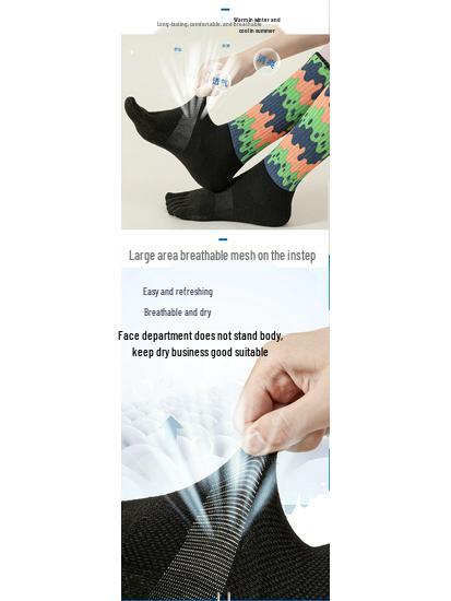 Coolmax Five-Toe Mid-Calf Socks for Men & Women - Perfect for Summer Hiking, Trekking, Marathon, and Trail Running