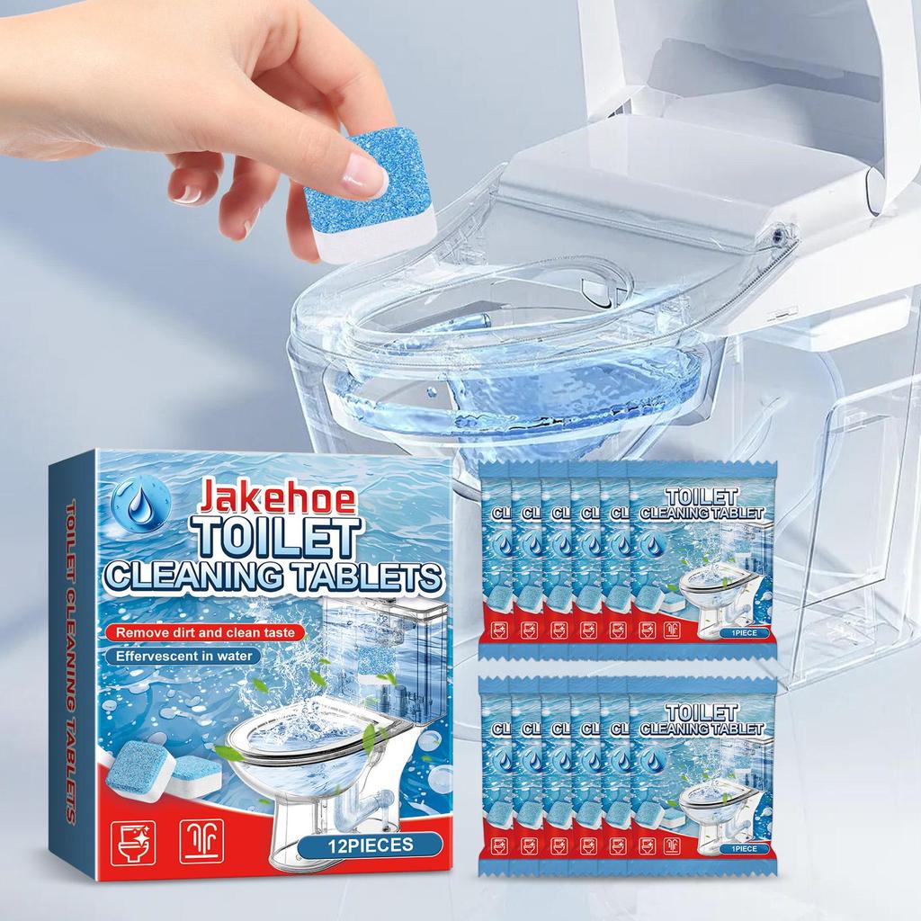 12 Stück Toilettenschüssel-Reinigungstabletten (verpackt) Haushalt Badezimmer Toilette Desodorierung Reinigung Schmutz Urinflecken Reinigungstabletten