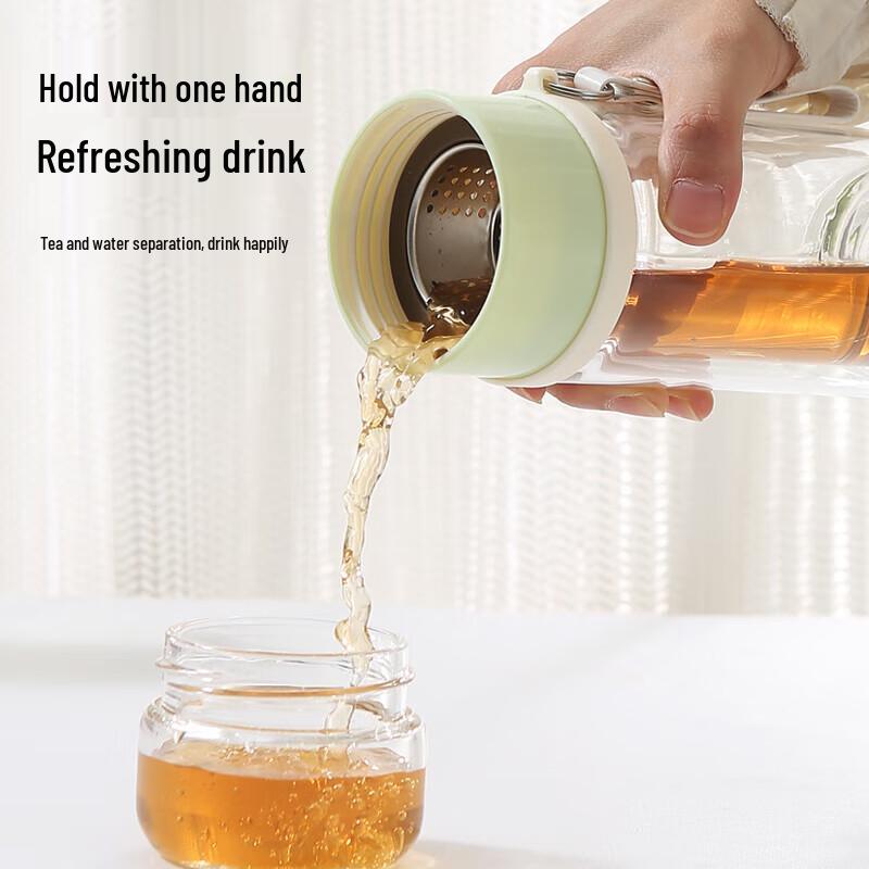 HAERS Double-Layer Tea Infuser Glass Bottle