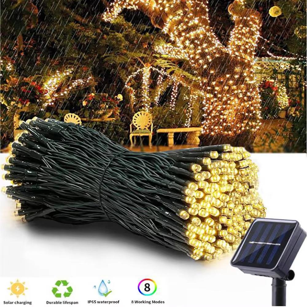 50/100 LEDs Solar Powered Lights IP65 Waterproof 8 Lighting Modes Fairy Lights Suitable For Garden Christmas Wedding Decoration