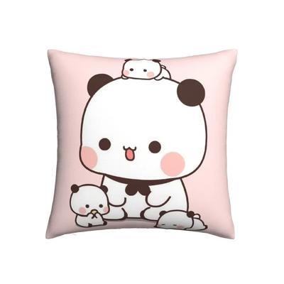 Panda und Brownie Bär Paar Kissenbezug Beidseitig bedruckt Kissenbezug Geschenk Mochi Katze Kissenbezug Bezug Zuhause Quadratisch