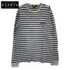RRL Indigo X Blue Border Cotton Long Sleeve T-Shirt Tops M Indigo X blueUsed