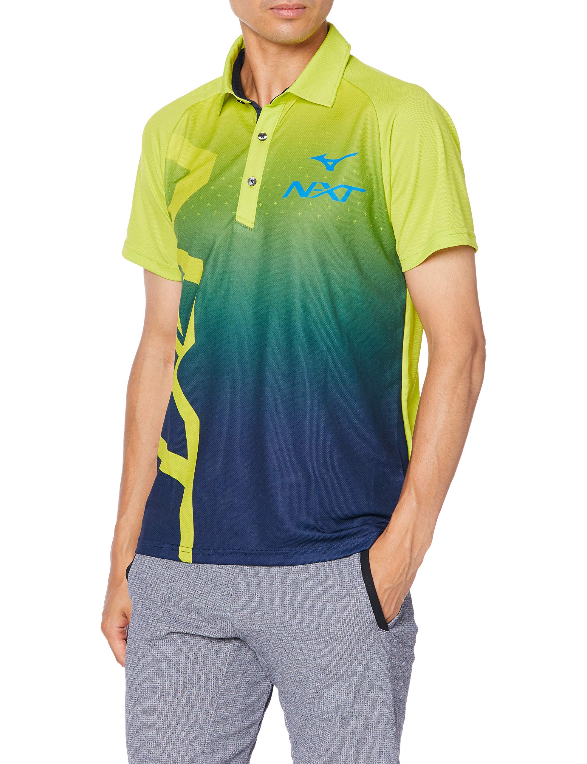 

Mizuno Training Polo Short Slim Lime Green x Dress Size XS N-XT Shirt, Sleeve, Fit, 32JA0270, Navy, (Japan XS)