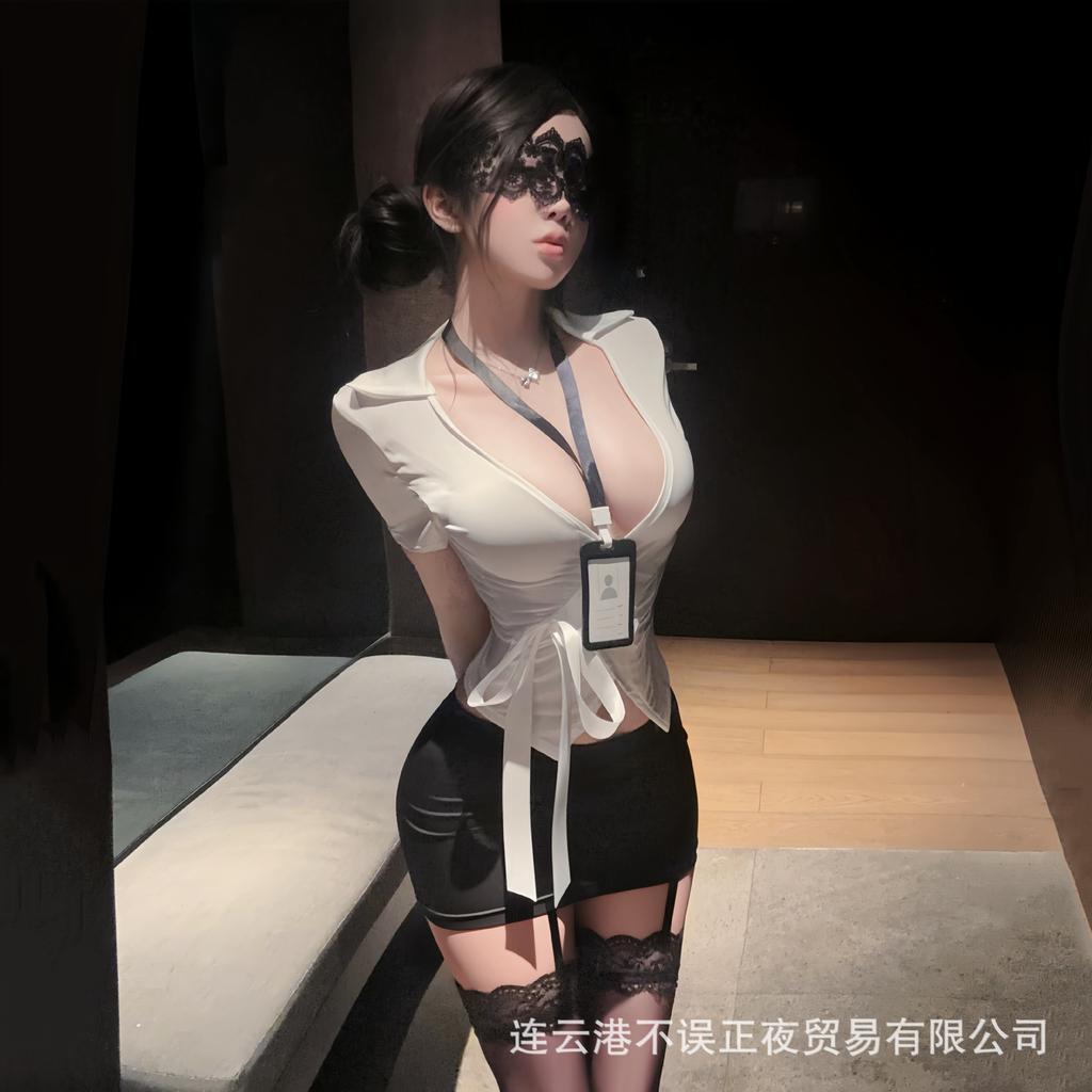 Sexy lingerie sexy small breasts flirting secretary uniform pure desire qqny temptation pajamas hip wrap suit