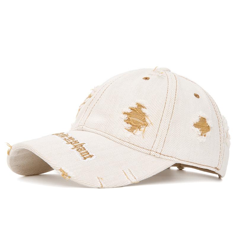 Summer Unisex Baseball Caps with Holes and Burrs Embroidered Letters Cap Sunshade Sunscreen Cap