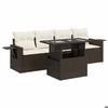VidaXL Salon de jardin avec coussins 5 pcs marron résine tressée 3326404