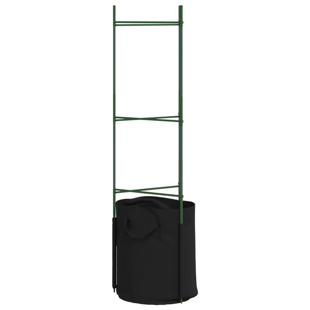 Tomato Cages with Plant Sacks 8 pcs 116 cm Steel and PP