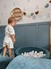 Foam playground with pool 90x30 Corduroy Blue 200 balls: pearl, silver, light mint