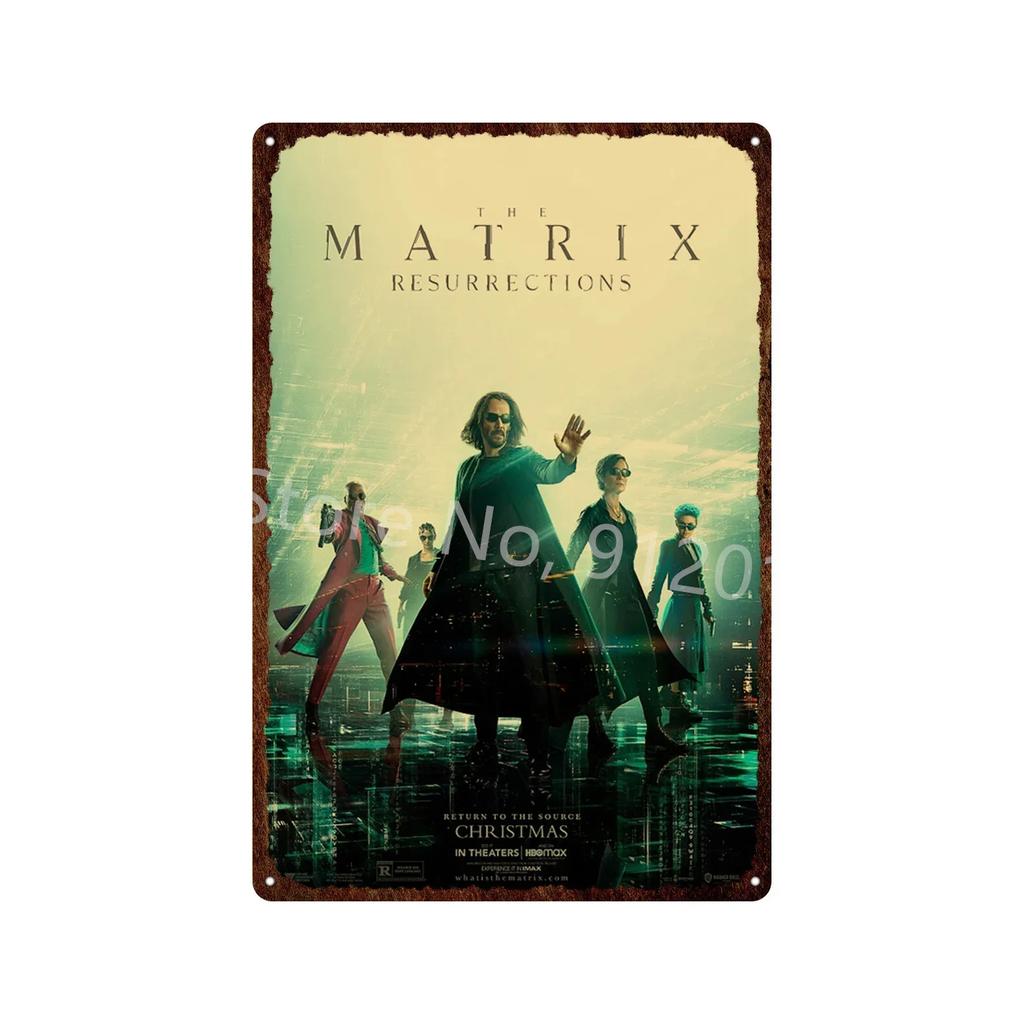 Vintage The Matrix Metal Tin Sign Poster  Classic Movie Wall Plaque for Bar Pub Club Man Cave Home Decor  Retro Iron Painting