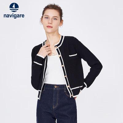 Women's Round Neck Little Fragrance Style Knitted Cardigan