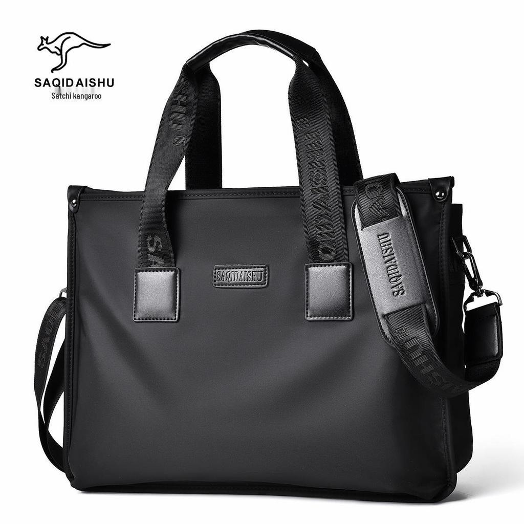 Satchi Kangaroo Men's Large Oxford Shoulder Bag - Versatile Business Briefcase & Laptop Carrier