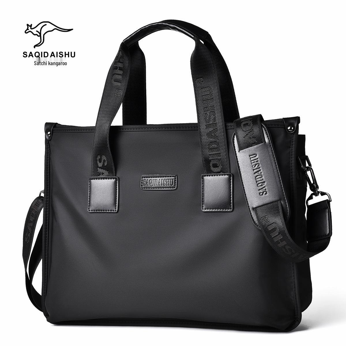 

Satchi Kangaroo Men s Large Oxford Shoulder Bag - Versatile Business Briefcase & Laptop Carrier Small Black