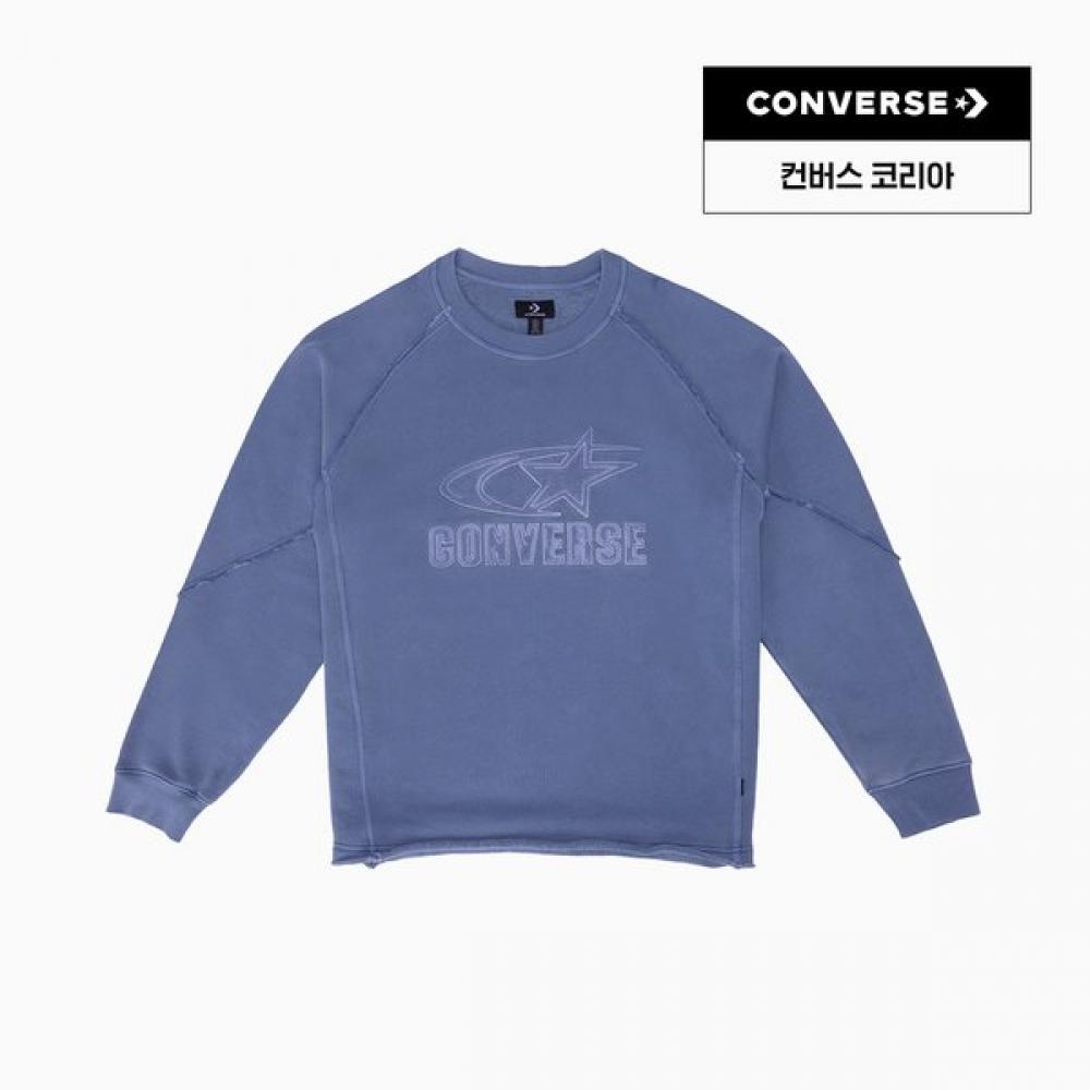 Converse Washed Crew Knit Top Coastal Fjord Uck412 Bib