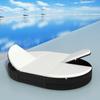 Chaise Longue - vidaXL - Outdoor Daybed - Woven Resin - Black - 2 Persons