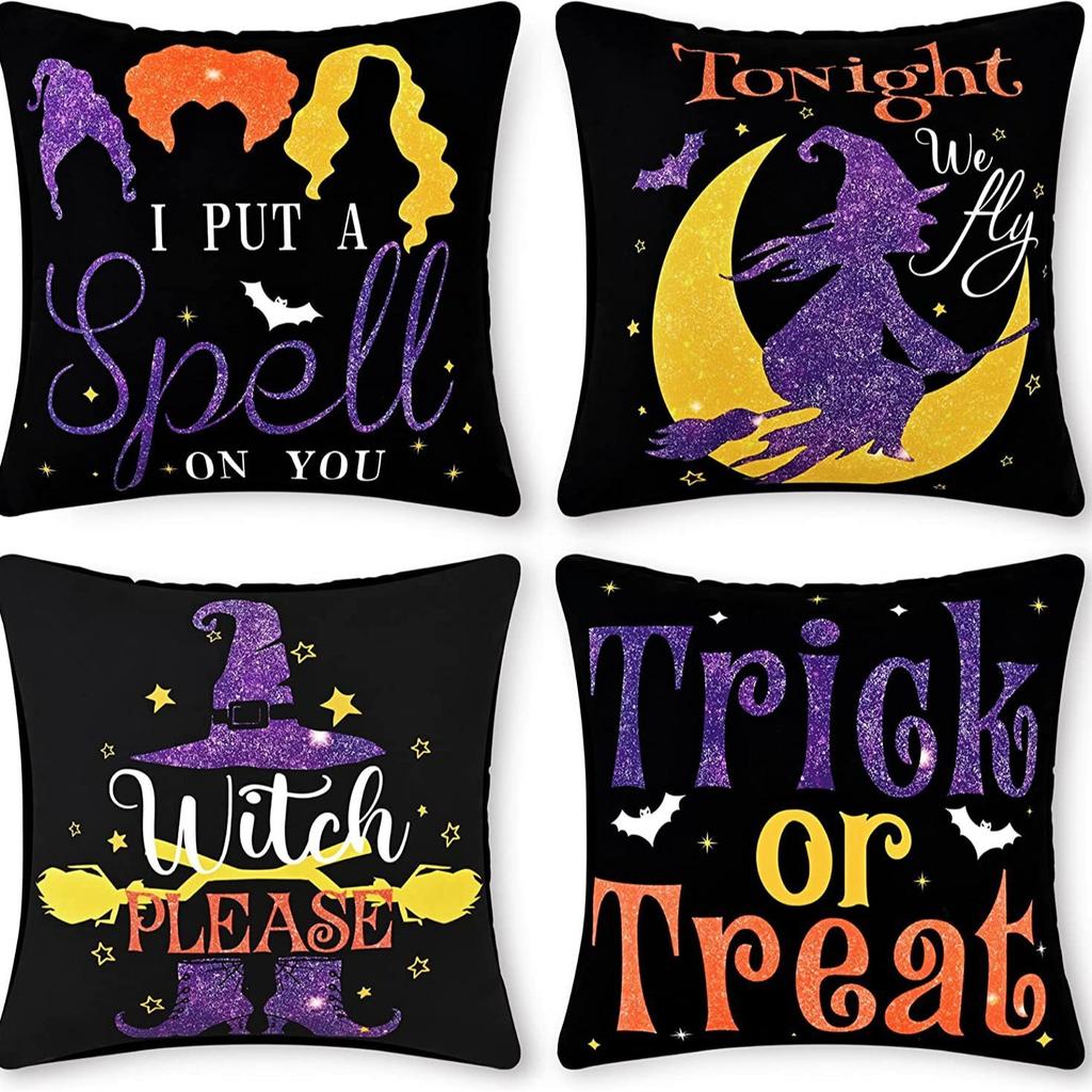 Neue Halloween Dekoration Zuhause Leinen Kissenbezug Lustiger Kürbiskopf Sofa Kissenbezug Kombination