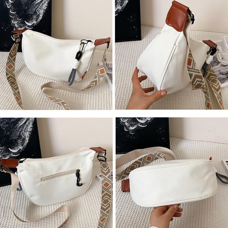 Solid Color Nyl Shoulder Bags for Women Fashi Hobos Crossbody Bag Ladies Casual Large Capacity Female Handbags Tote Purse