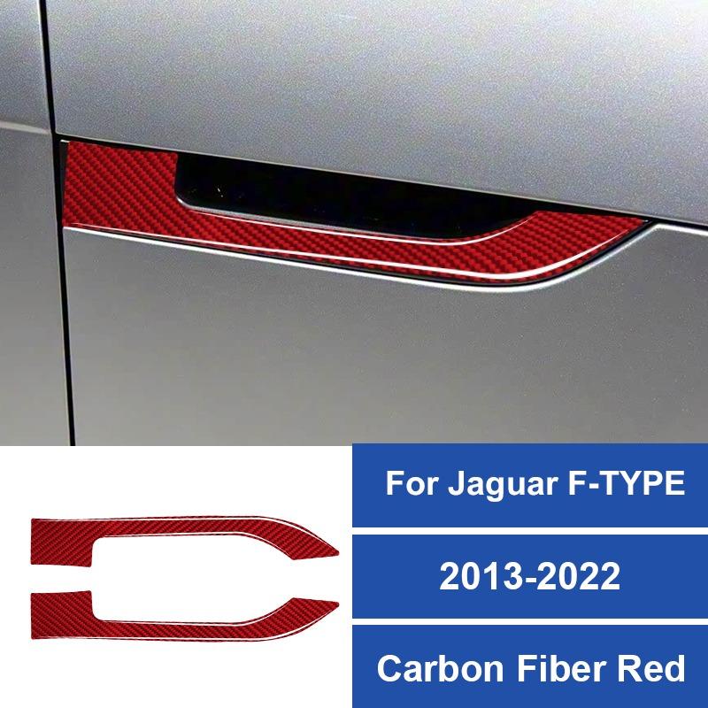2PCS Real Carbon Fiber Car Side Fender Air Outlet Decoration Sticker For Jaguar F-Type 2013-2022 Car Exterior Accessories