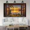Sunset Window View Tapestry  Serene Wall Hanging for Bedroom and Living Room Decor Ideal Gift for Nature Lovers