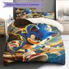 Sonic Lightning Pattern Bedding Quilt Set  Home Decoration  Gift (1 * Duvet Cover + 2 * Pillowcase  Without Core)