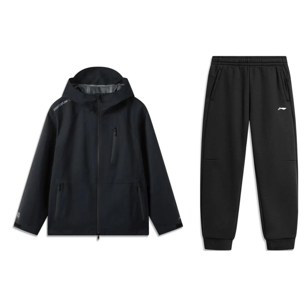 

Li Ning Водонепроницаемый Ветрозащитный Уличный Походный Костюм с Жестким Панцирем Повседневный Спортивный Костюм Мужской AEMU049-2+AKLUA73-6 XL