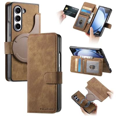 Flip Leder Magnetische Brieftaschenhülle für Samsung Galaxy Z Fold 7 6 5 4 3 Fold7 Fold6 Fold5 Fold4 Magsafe Magnetische Schutzhülle